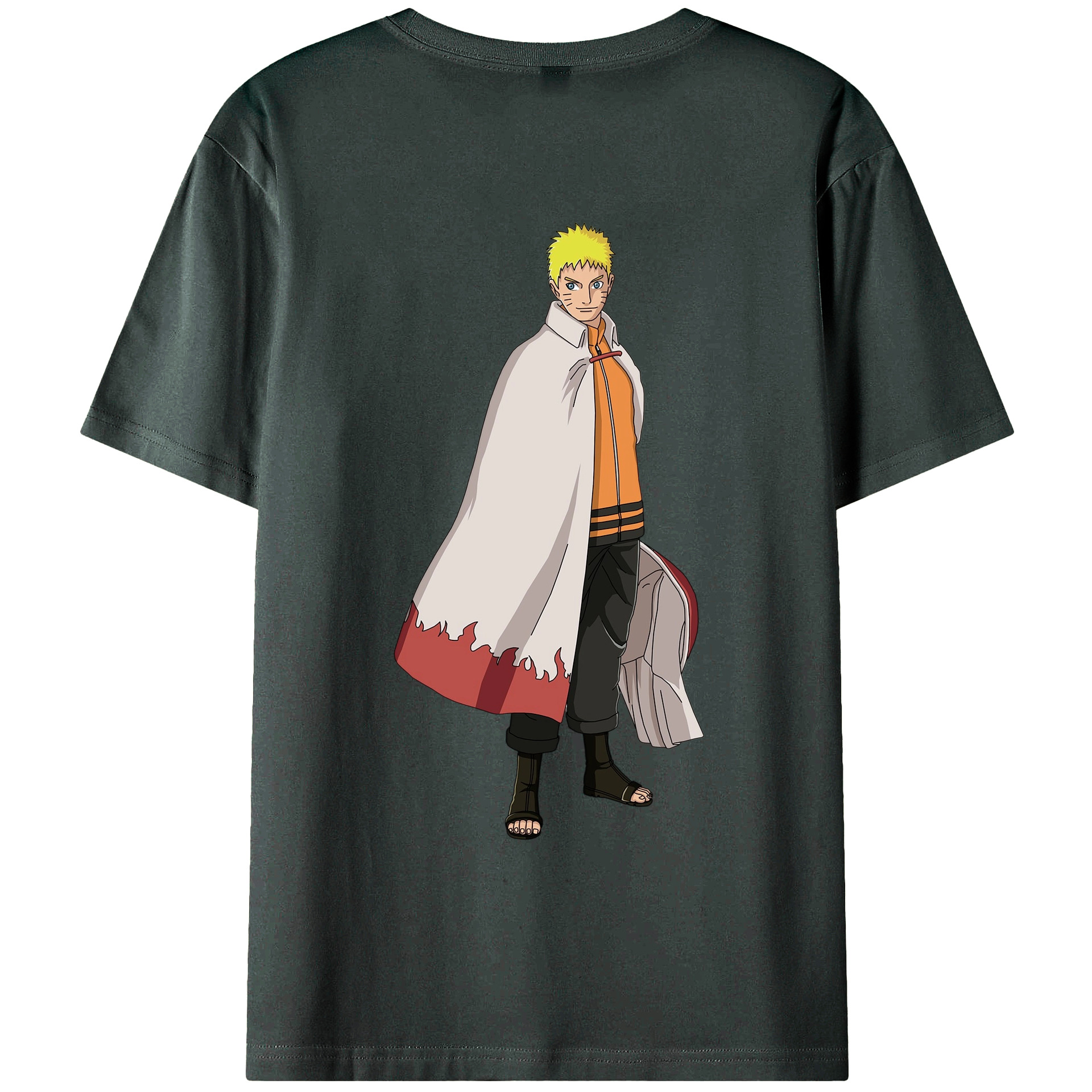 （画像用） NARUTO -ナルト- うずまき ナルト Uzumaki Naruto 綿100％ メンズ半袖Tシャツ（バックプリント） 通気性